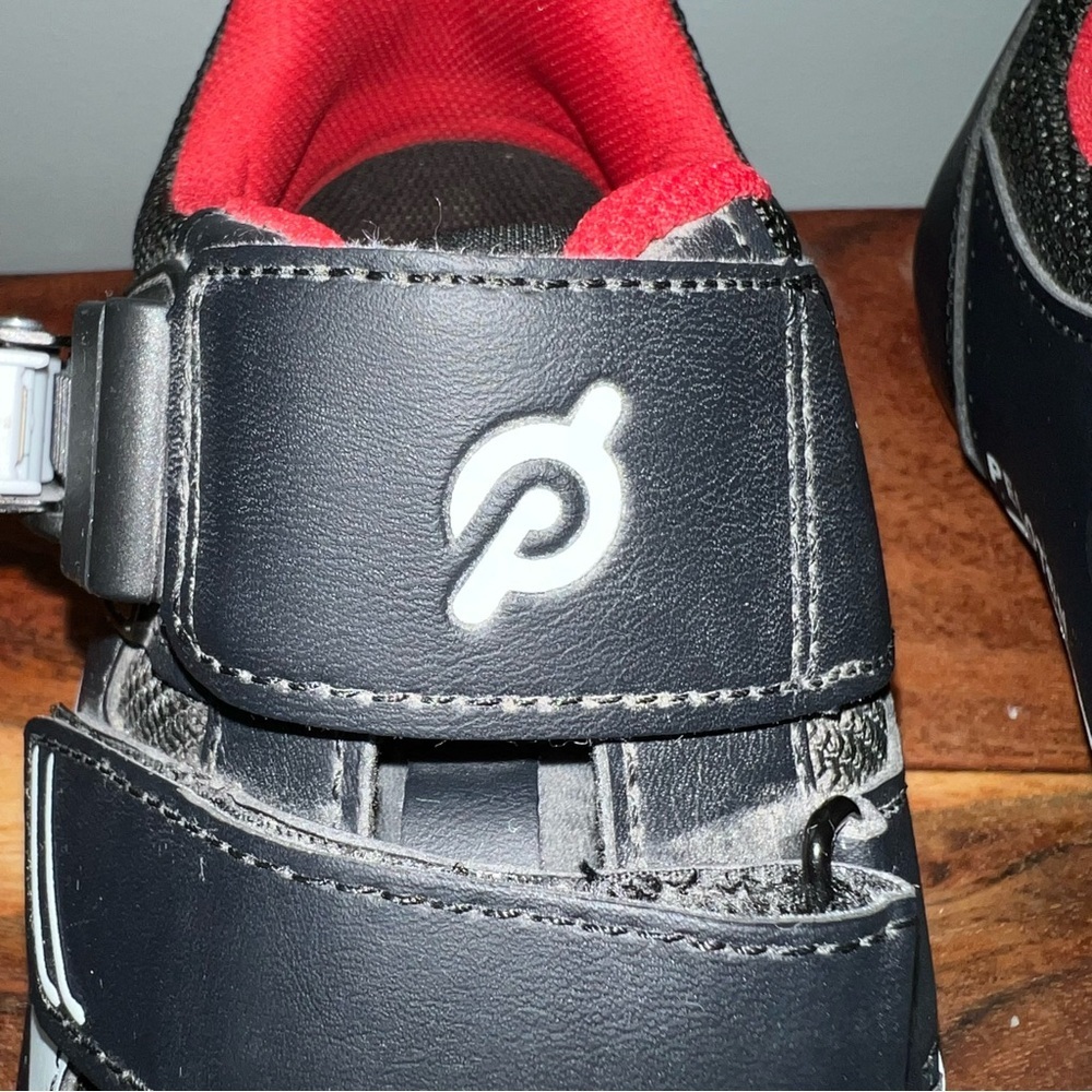 Peloton Cycling Shoes Delta Look Cleats Black Red Clip in Spin Shoes EU 39 US8 8 - Picture 10 of 11